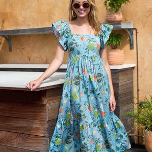 NWT Olivia James "Brooke" Dress in Tropicalia Sea Mist M
